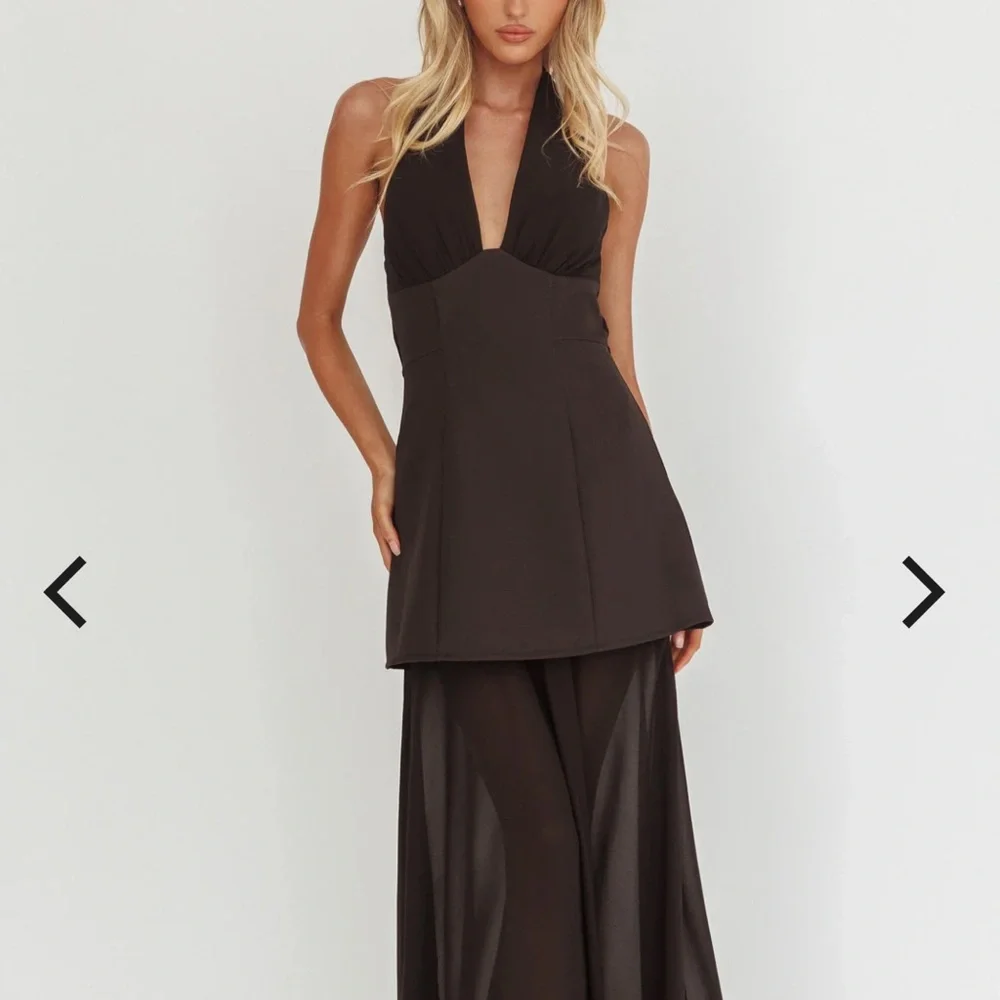 Opulent Halterneck Layered Maxi Dress Black - Picture 11 of 12